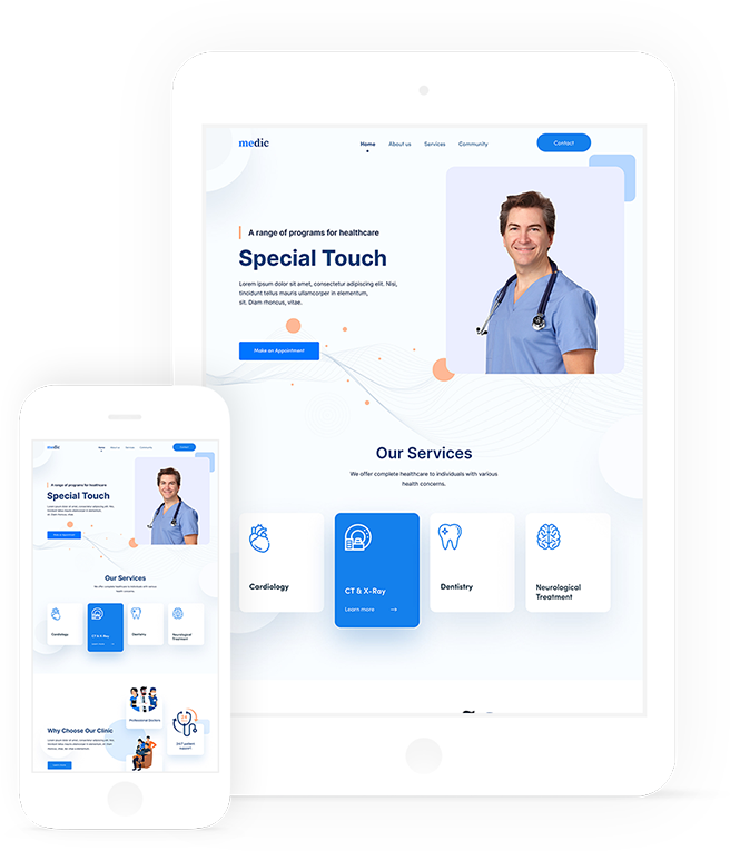 medical website design company